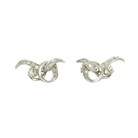 Platinum Emerald and Diamond Fine Vintage Earrings - Gem Set Love