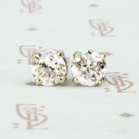 Vintage 14k white gold diamond stud earrings