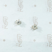 Vintage Diamond Studs in 14k White Gold