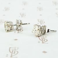 Old Euro Diamond Stud Earrings 1.15tcw