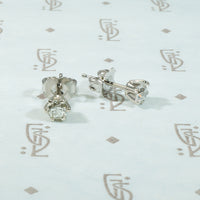 Vintage Diamond Studs in 14k White Gold