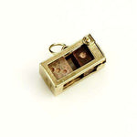 9k Gold Charm Dice in a cage London 1956
