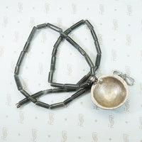Antique Domed Disc on Grey Stone Beads by Ancient Influences