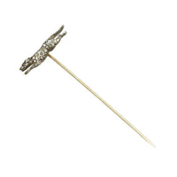 Victorian Rose Cut Diamond Set Dog Stick Pin