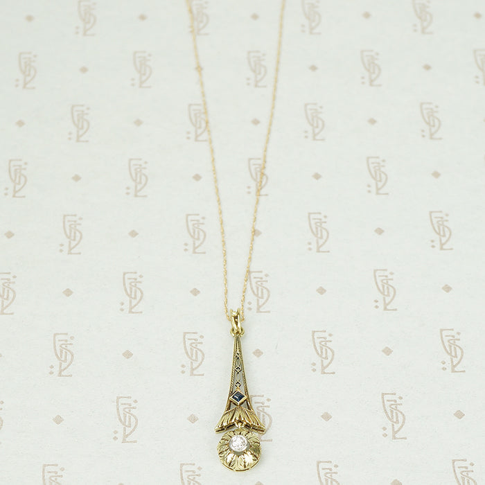 Yellow Gold Edwardian Filigree Lavaliere