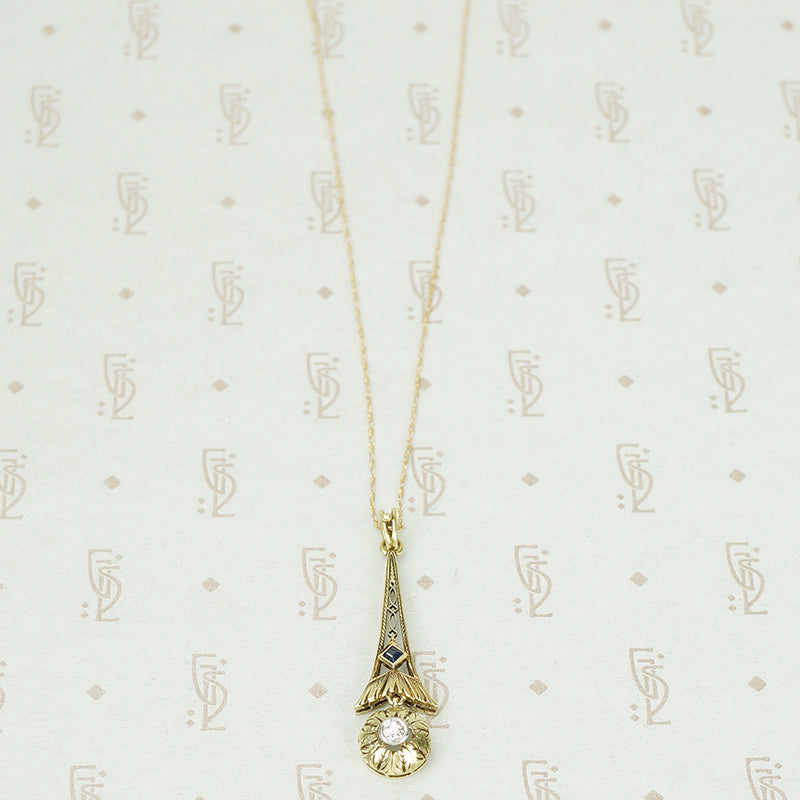 Yellow Gold Edwardian Filigree Lavaliere