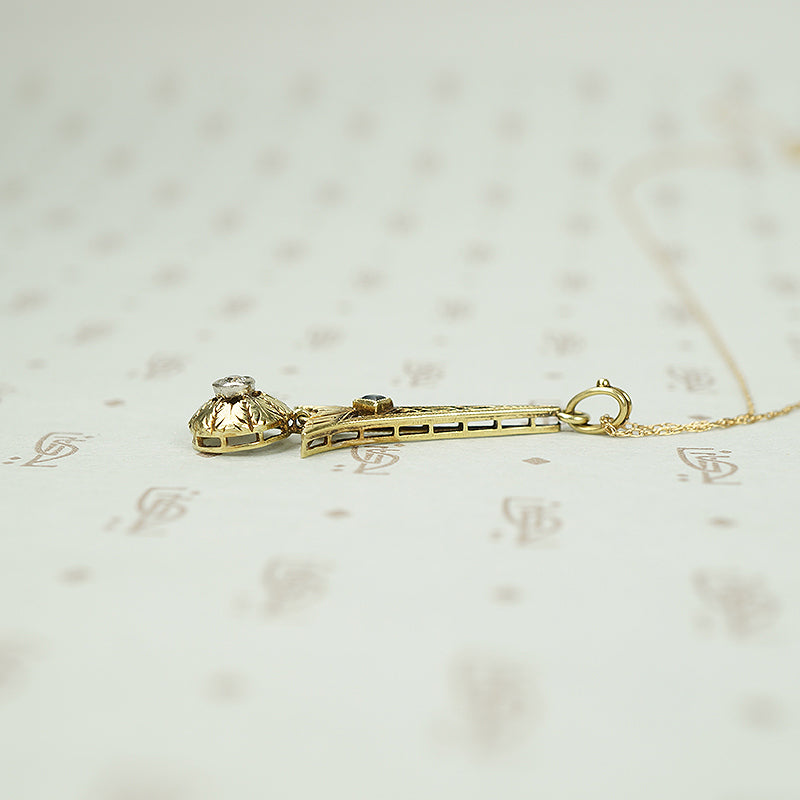 Yellow Gold Edwardian Filigree Lavaliere
