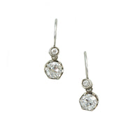 diamond drop earrings omc silver on gold