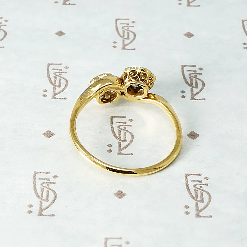 Double Starry Flower Diamond Cluster Ring