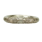 Antique Chinese Silver Double Happiness Bangle - Gem Set Love