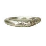 Antique Chinese Silver Double Happiness Bangle - Gem Set Love