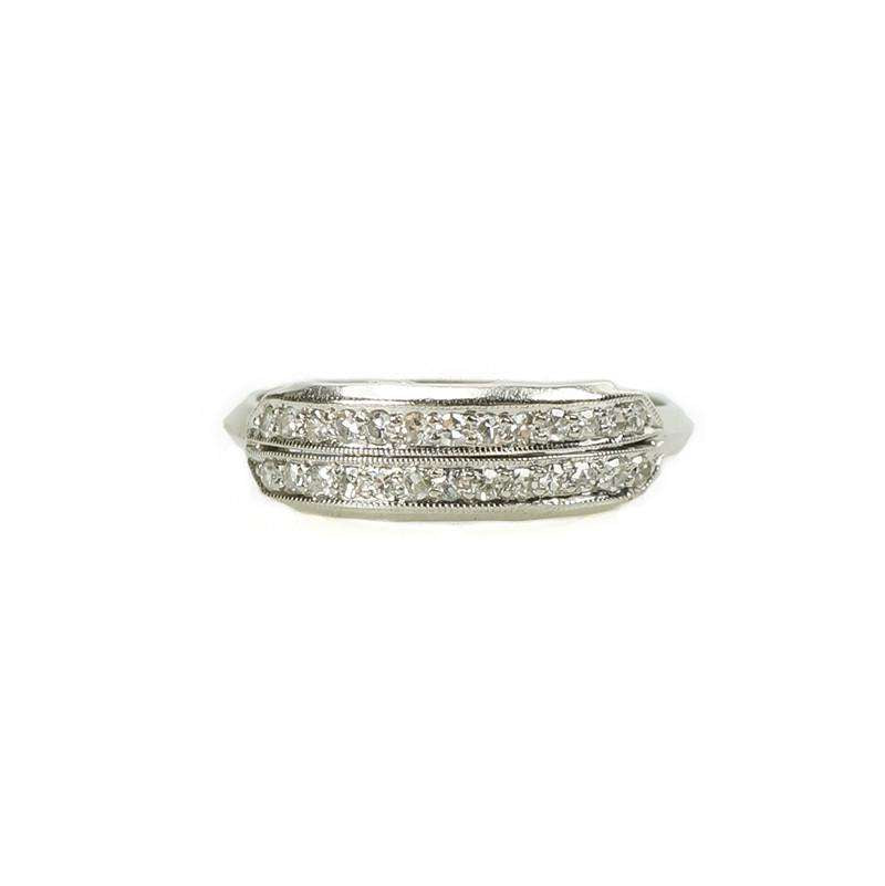 Vintage Double Row Diamond Band in Platinum
