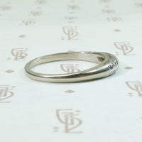 Double Row Diamond Vintage White Gold Band