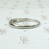 Double Row Diamond Vintage White Gold Band