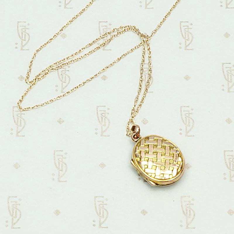 Two Tone Edwardian Locket with Graphic Details
