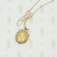 Two Tone Edwardian Locket with Graphic Details