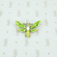 silver gilt enamel moth brooch