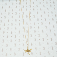 14k yellow gold dragonfly pendant