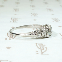 Deco Platinum & Diamond Tulip Engagement Ring 