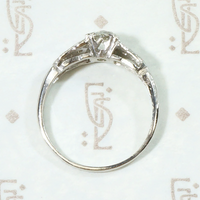 Deco Platinum & Diamond Tulip Engagement Ring 