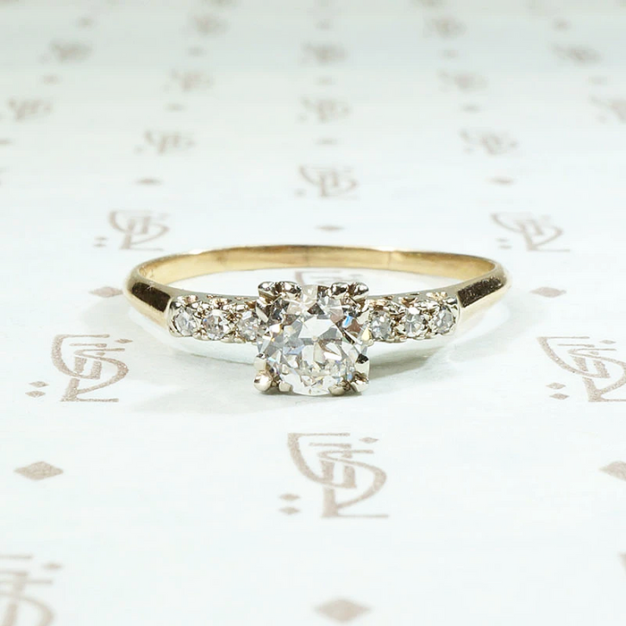 Classic 1940s Two-Tone Diamond Engagement Ring
