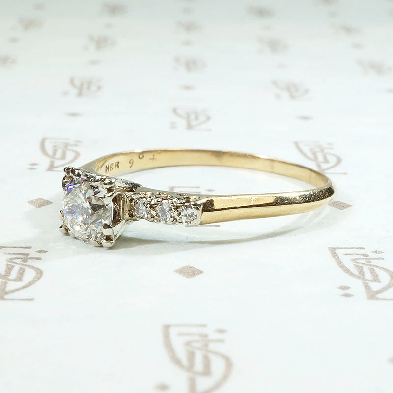 Classic 1940s Two-Tone Diamond Engagement Ring