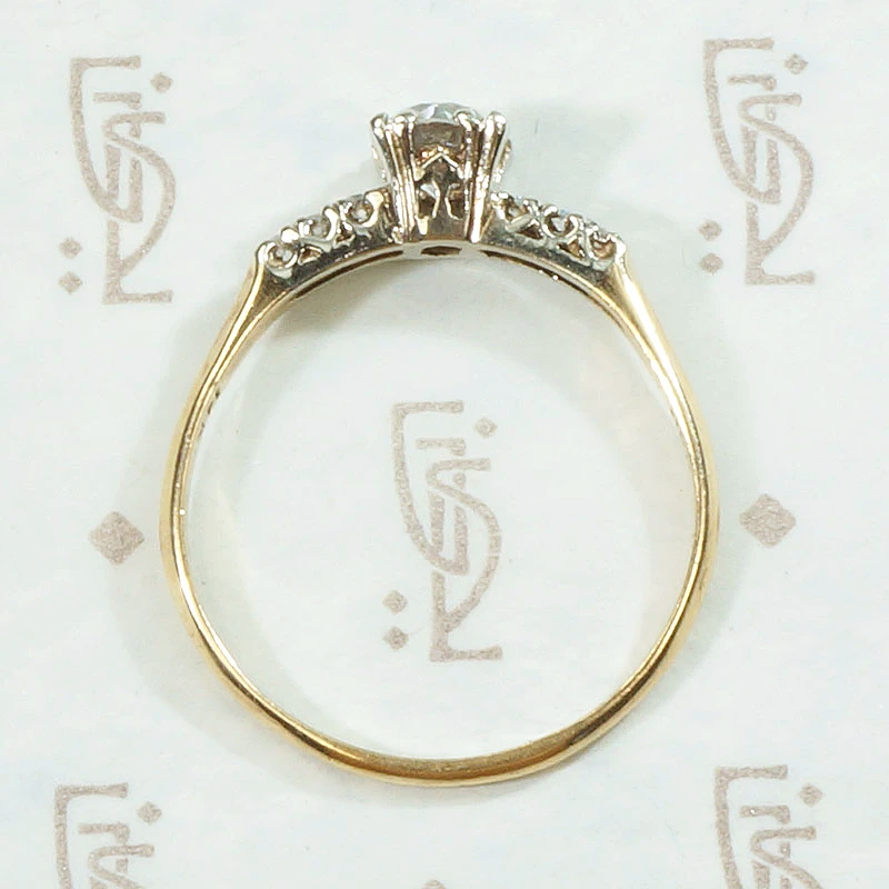Classic 1940s Two-Tone Diamond Engagement Ring