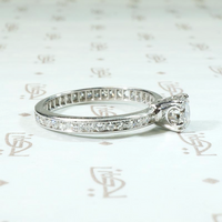 Deco Diamond Engagement Ring with Eternity Band