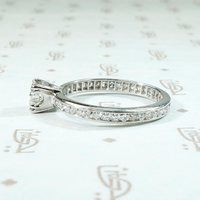 Deco Diamond Engagement Ring with Eternity Band