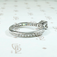 Deco Diamond Engagement Ring with Eternity Band