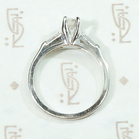 Elegant Mid Century Engagement Ring with Baguettes