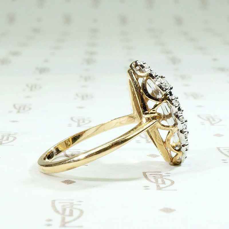 Chubby Navette Diamond Cluster Ring