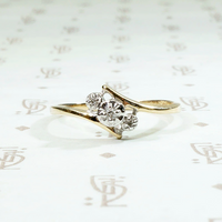 Assymetrical Diamond Blossom Ring