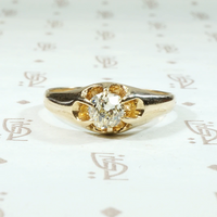 Fabulously Funky Old Mine Diamond in Belcher Engagement Ring