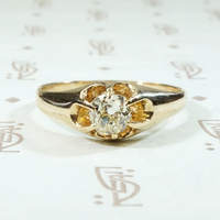 Fabulously Funky Old Mine Diamond in Belcher Engagement Ring