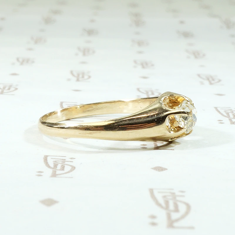 Fabulously Funky Old Mine Diamond in Belcher Engagement Ring