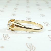 Fabulously Funky Old Mine Diamond in Belcher Engagement Ring