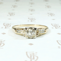 Stylish Retro Diamond Engagement Ring