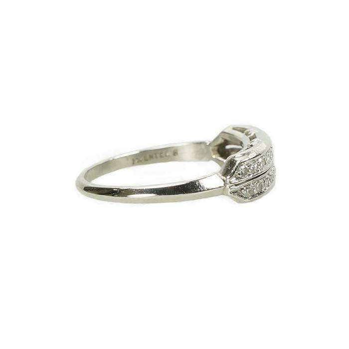 Vintage Double Row Diamond Band in Platinum