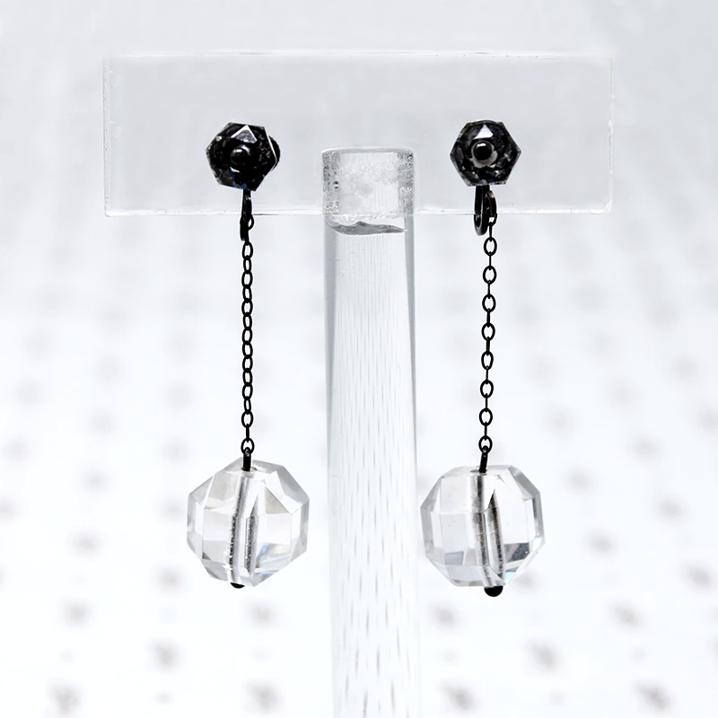 Faceted Crystal Deco Dangle Earrings