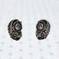 Romantic Floral Silver Earrings by S. Kirk & Son