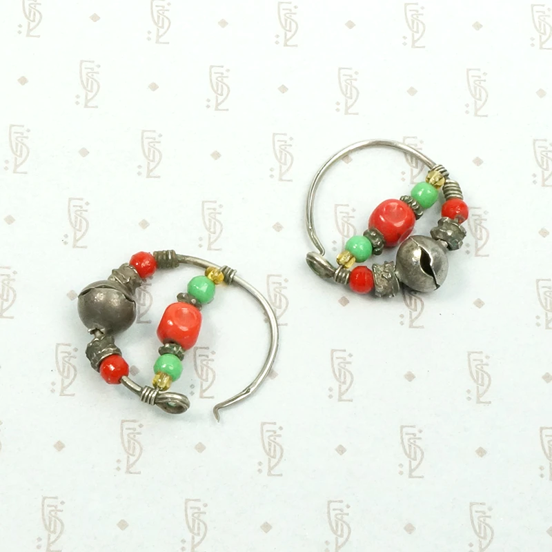 Fun & Colorful Uzbek Beaded Hoop Earrings