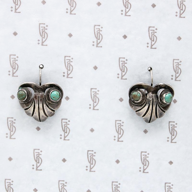 Mexican Sterling Silver & Turquoise Earrings
