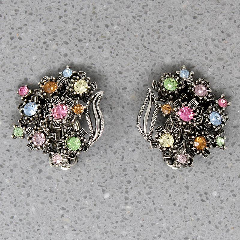 Pretty Pastel Bouquet Costume Earrings