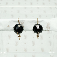 Antique Faceted Onyx Ear Bobs