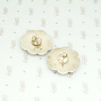 Fluted Flower Large Silver Earrings