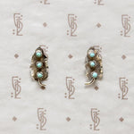 Delicate Silver Leaf & Turquoise Studs