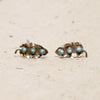 Delicate Silver Leaf & Turquoise Studs