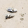 Delicate Silver Leaf & Turquoise Studs