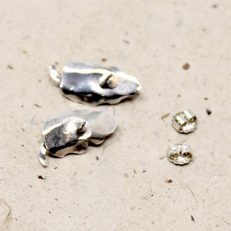 Delicate Silver Leaf & Turquoise Studs